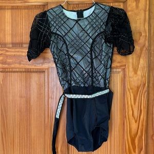 Weissman black with silver accents tap / hip hop costume. Adult medium.
